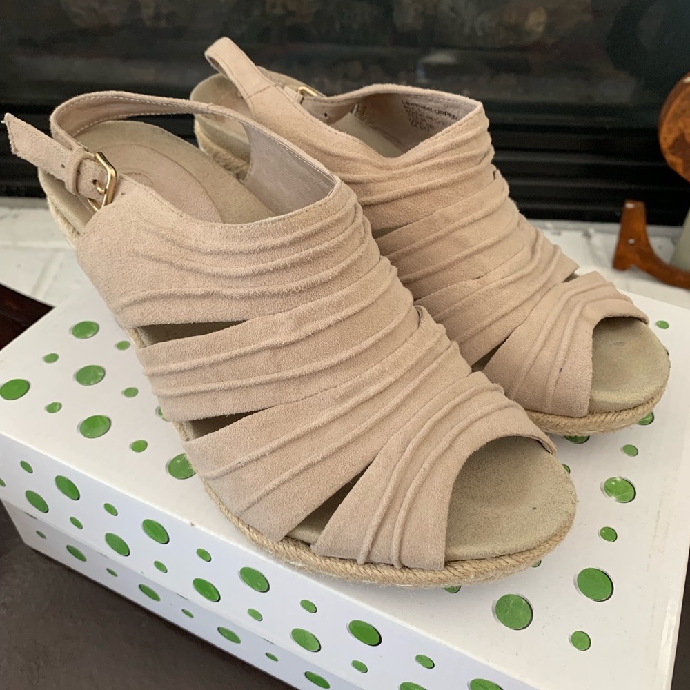 Earthies Teesi wedges - Nude Kid Suede